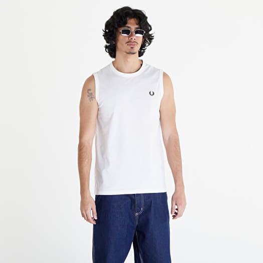 Weste FRED PERRY Crew Neck Vest White
