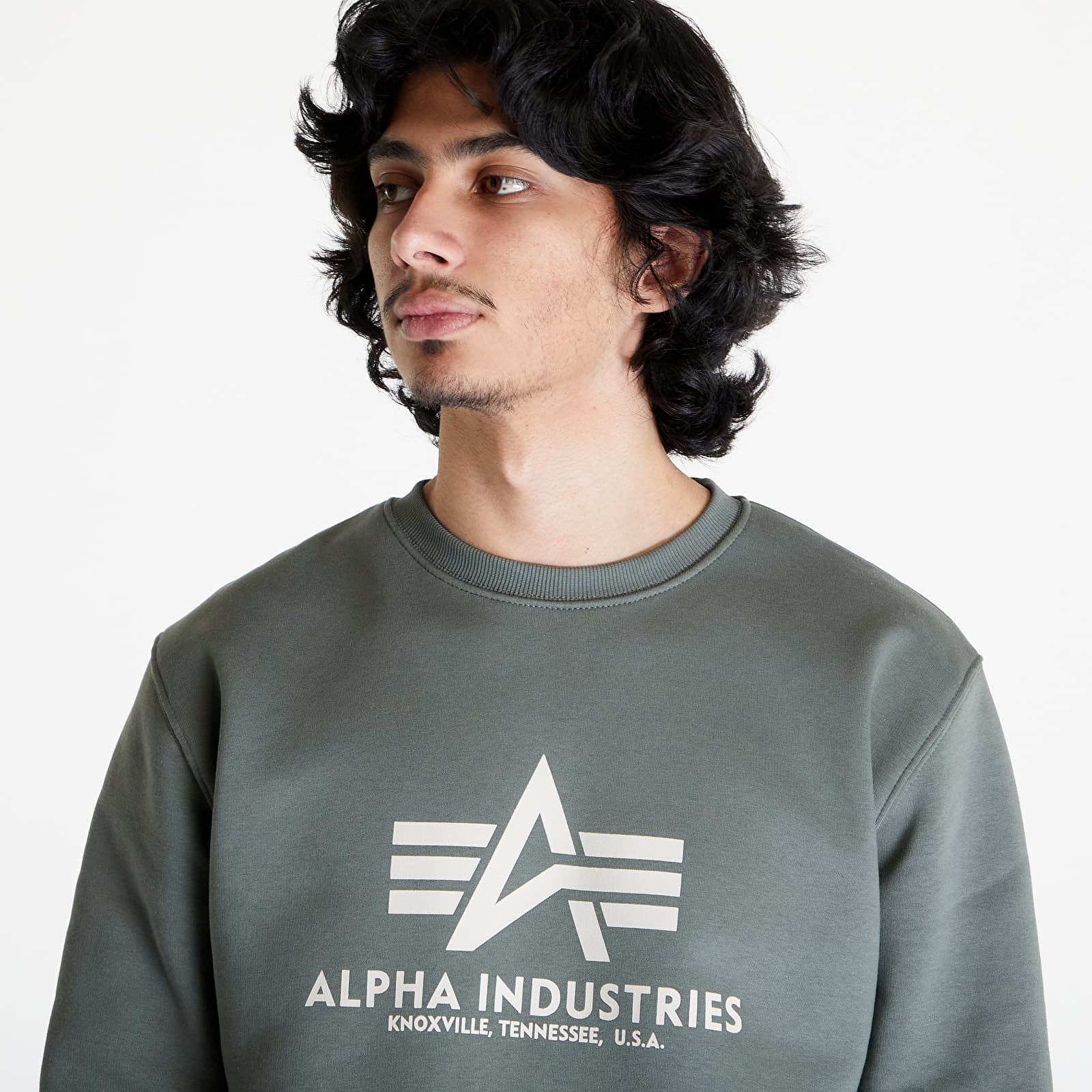 Hanorac Alpha Industries Basic Sweater Vintage Green - 1 | YEO