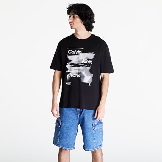 T-shirt Calvin Klein Jeans Diffused Logo Short Sleeve Tee Black