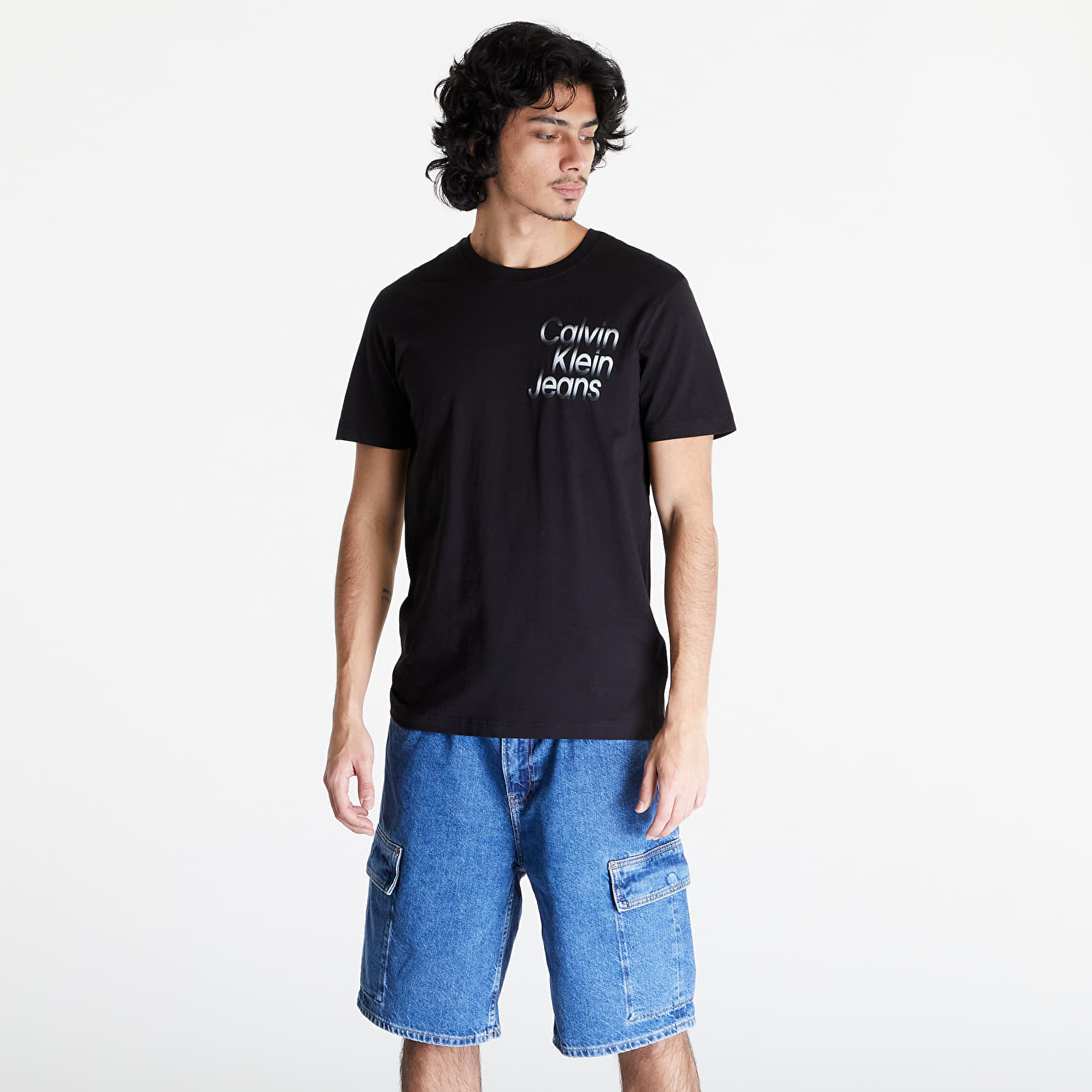 Calvin Klein Jeans Diffused Stacked Short Sleeve Tee Black