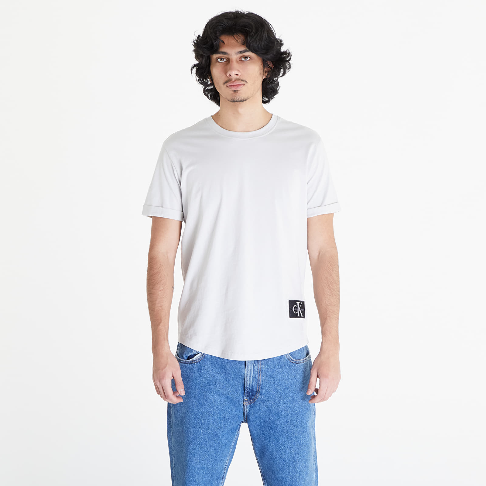 Trička Calvin Klein Jeans Badge Turn Up Short Sleeve Tee Lunar Rock