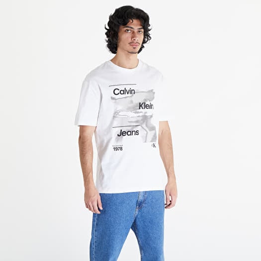 Μπλουζάκι Calvin Klein Jeans Diffused Logo Short Sleeve Tee Bright White