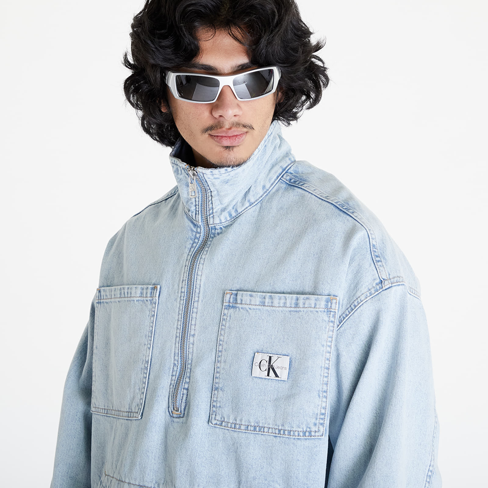 Bundy Calvin Klein Jeans Denim Pop Over Jacket Denim Light