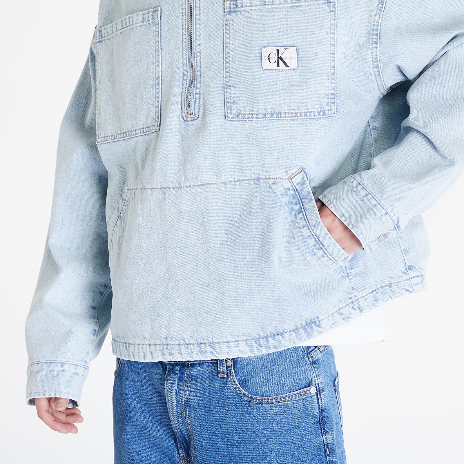 Bundy Calvin Klein Jeans Denim Pop Over Jacket Denim Light