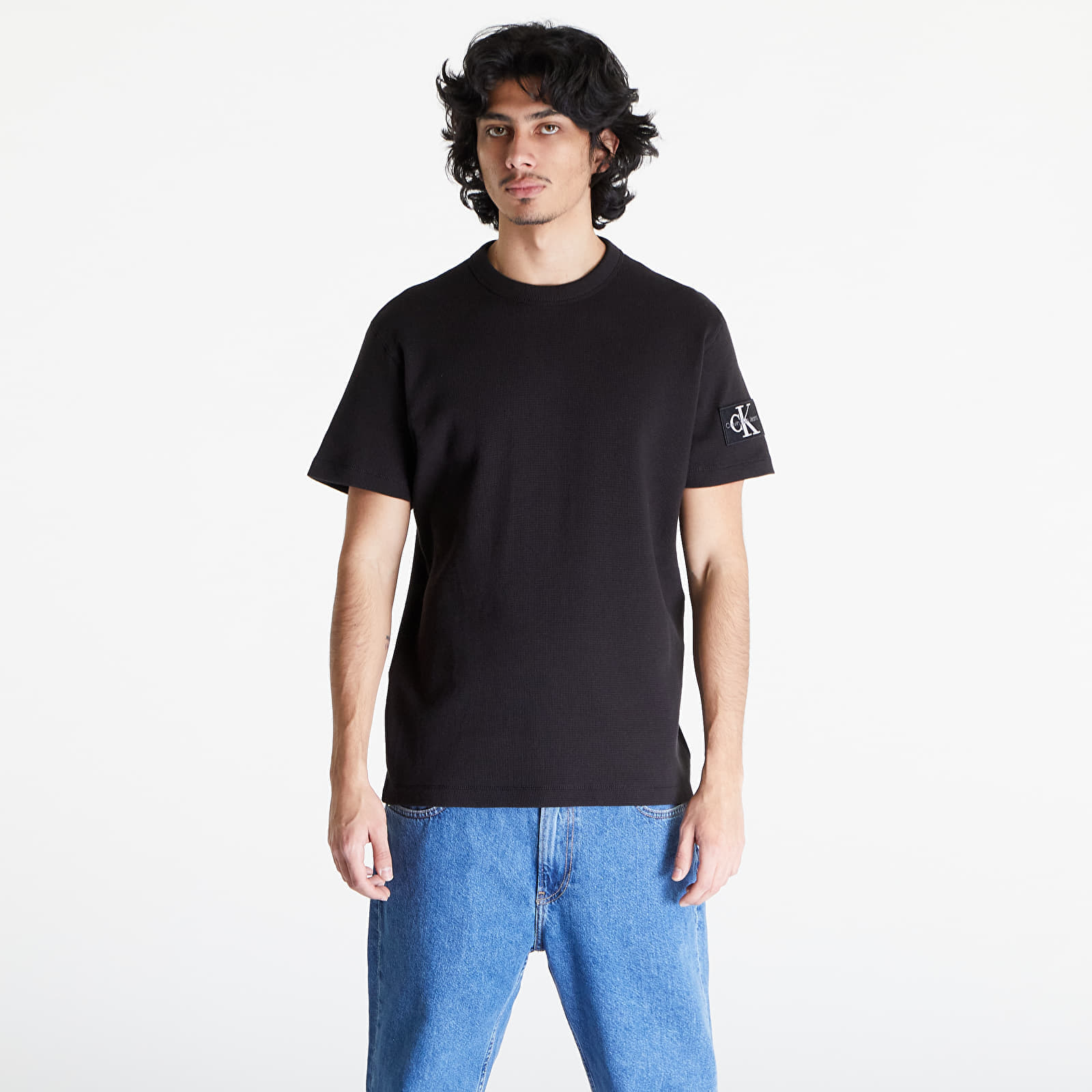 Тениски Calvin Klein Jeans Badge Waffle Short Sleeve Tee Black