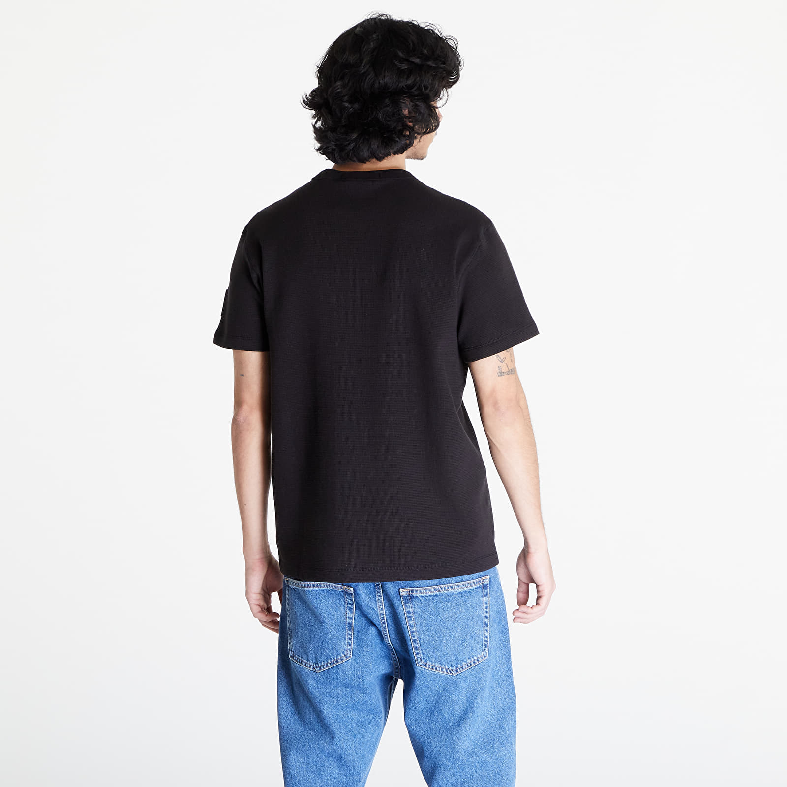 Koszulki Calvin Klein Jeans Badge Waffle Short Sleeve Tee Black