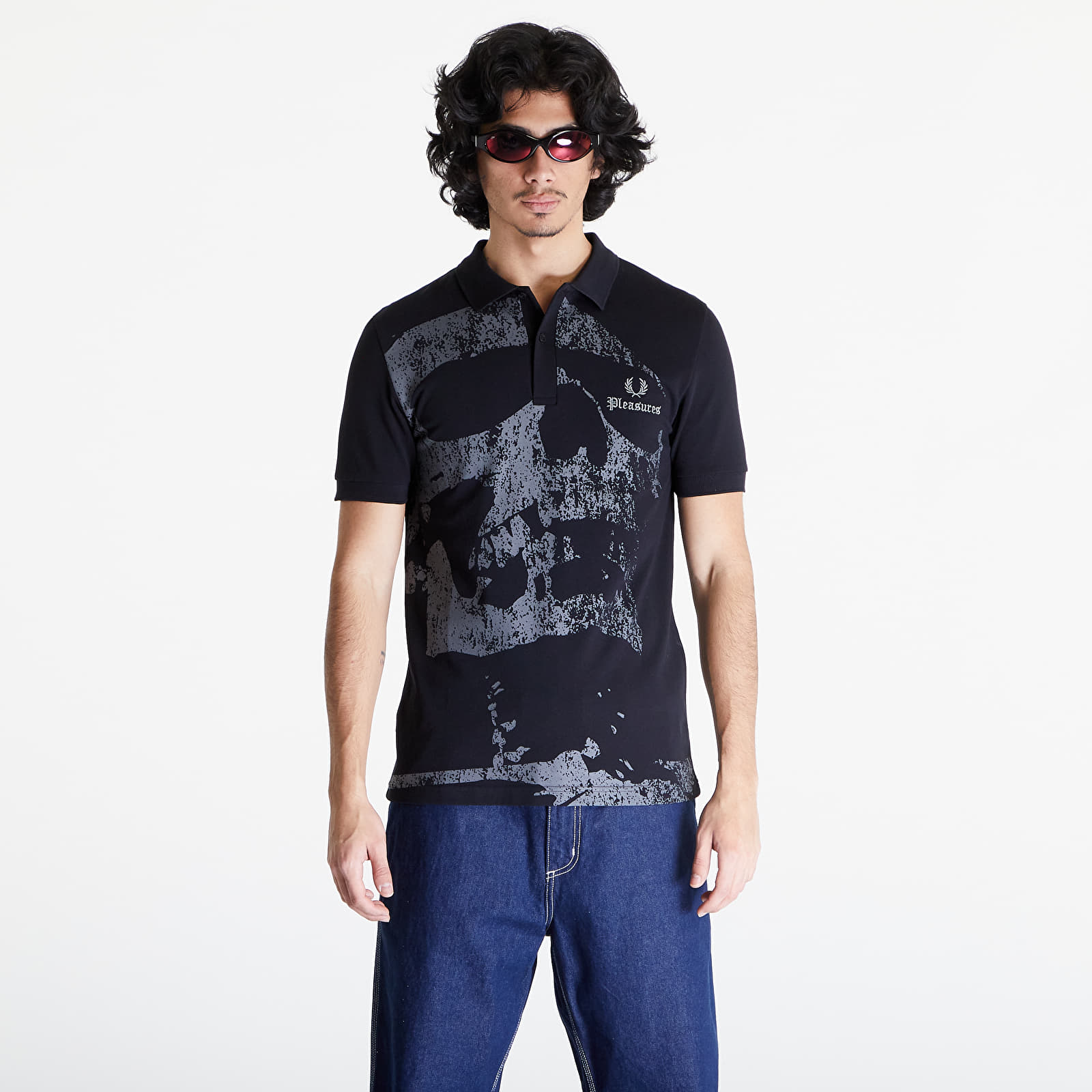 Men's Clothing FRED PERRY x PLEASURES Skull Shirt Black