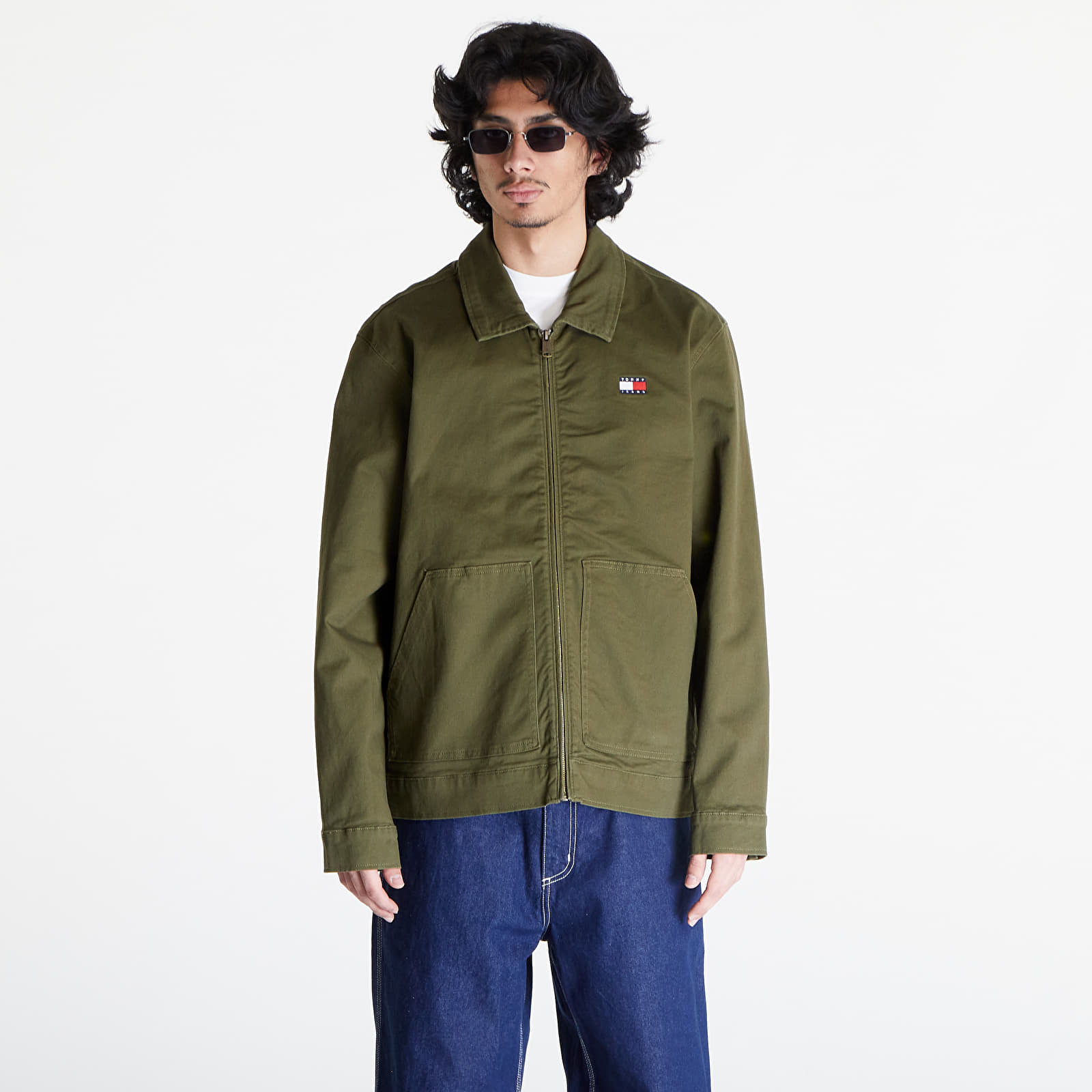 Jacken Tommy Jeans Regular Cotton Jacket Drab Olive Green