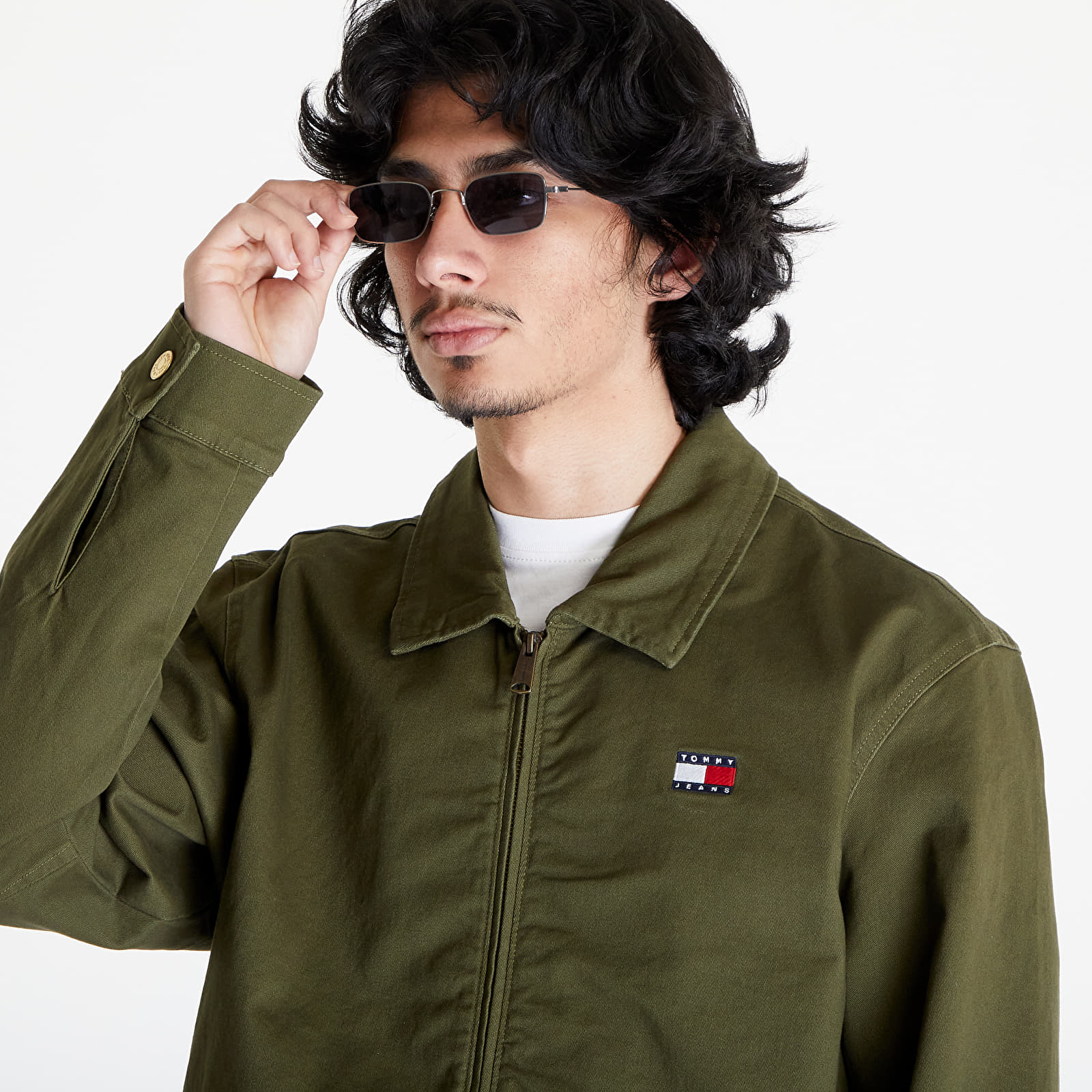 Jacken Tommy Jeans Regular Cotton Jacket Drab Olive Green