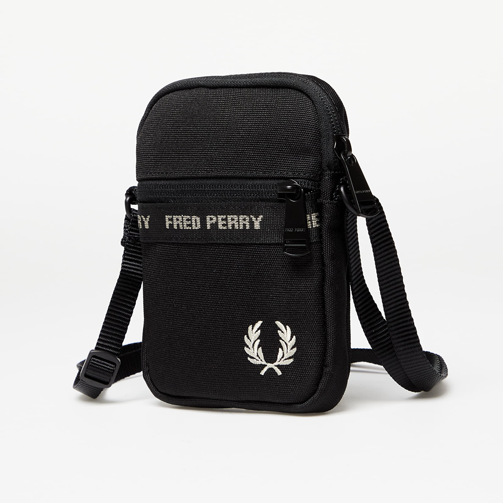 Crossbody-vesker FRED PERRY Fp Taped Side Bag Black/ Warm Grey