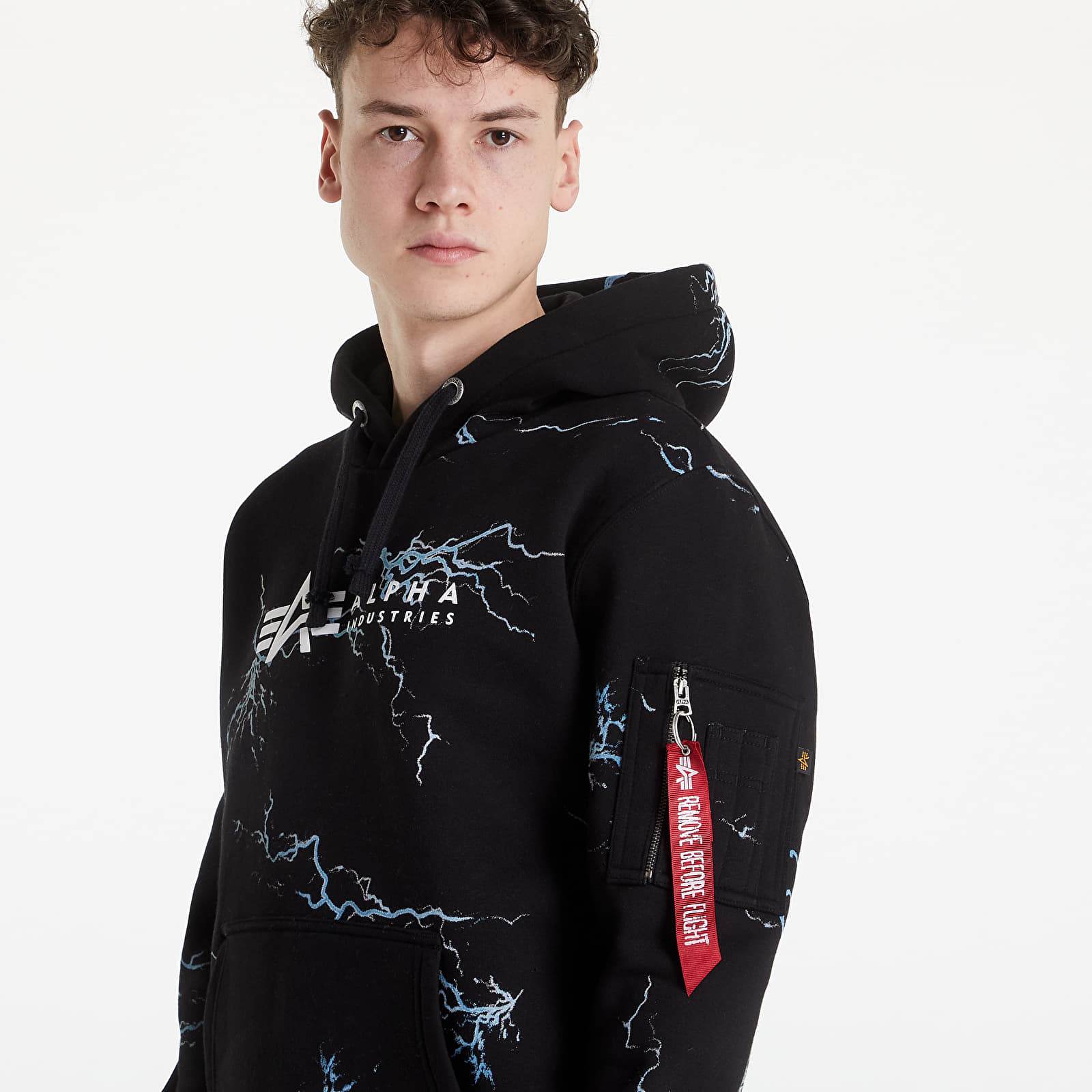 Hoodies och sweatshirts Alpha Industries Lightning AOP Hoody Black