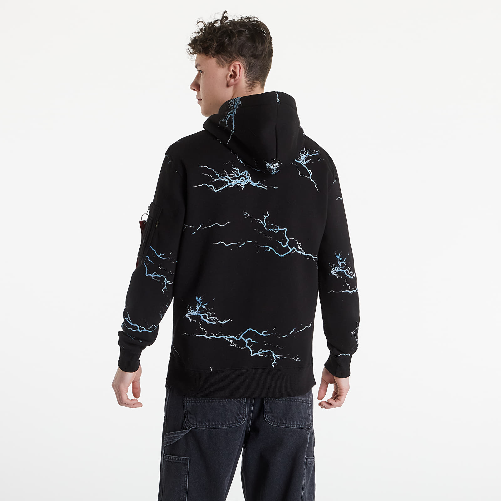 Hoodies och sweatshirts Alpha Industries Lightning AOP Hoody Black