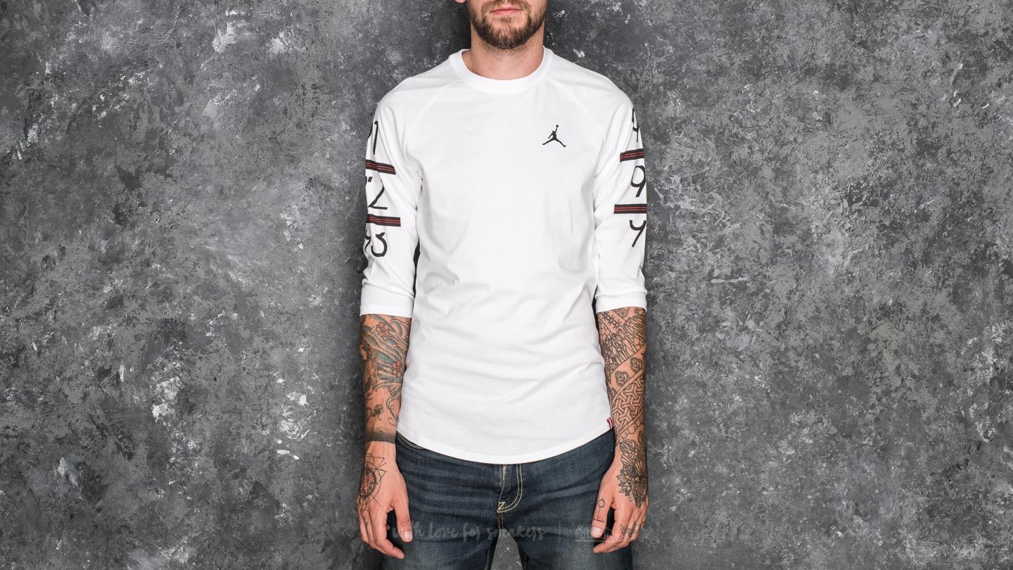 T-paidat ja paidat Jordan 6 Times 3/4 Raglan Tee White/ Black