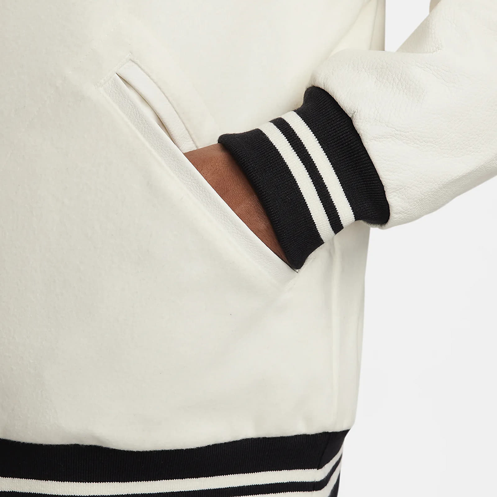 Jakne  Nike Authentics Men's Varsity Jacket Sail/ Black