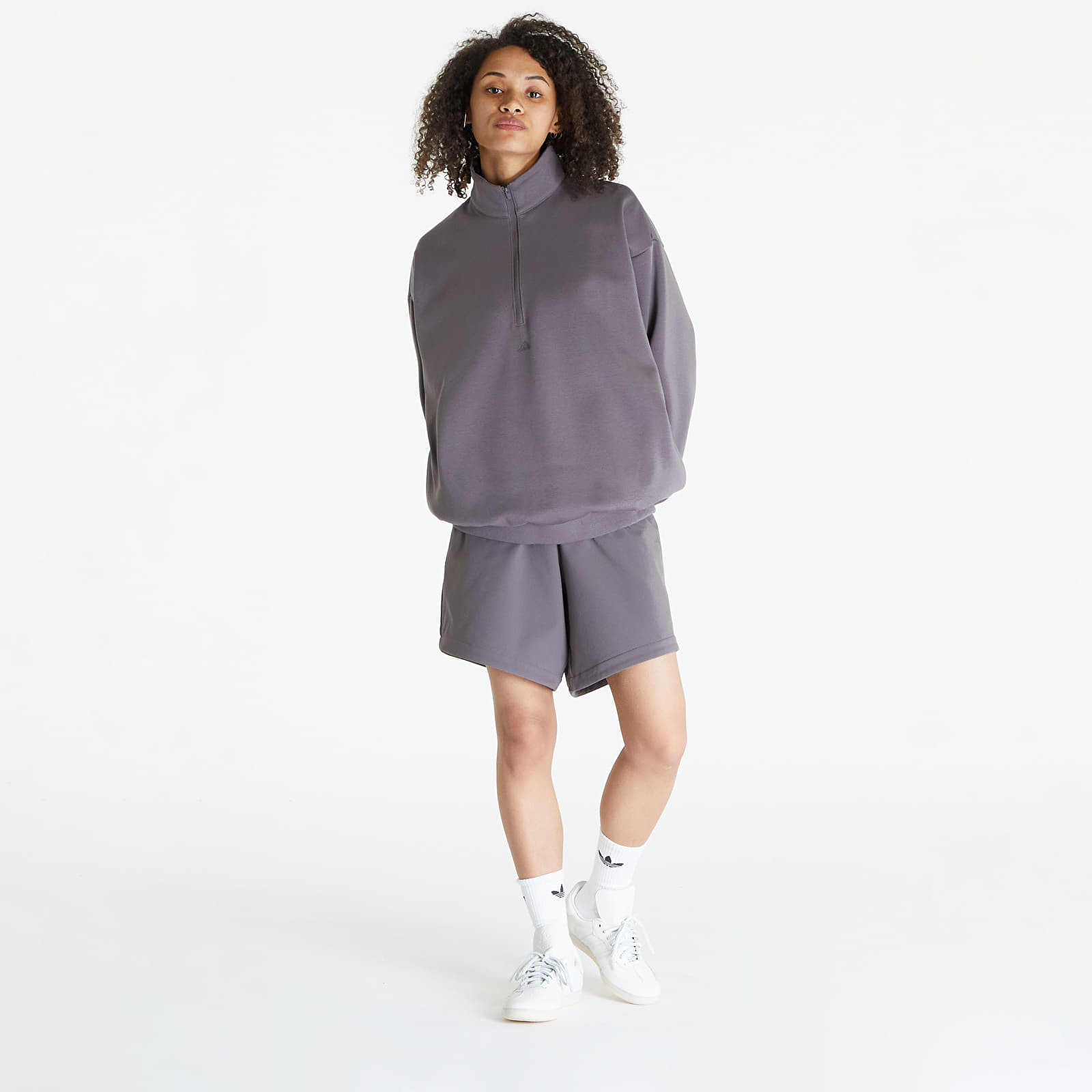 Mikiny adidas Adicolor Basketball 1/2 Zip Hoodie UNISEX Chacoa