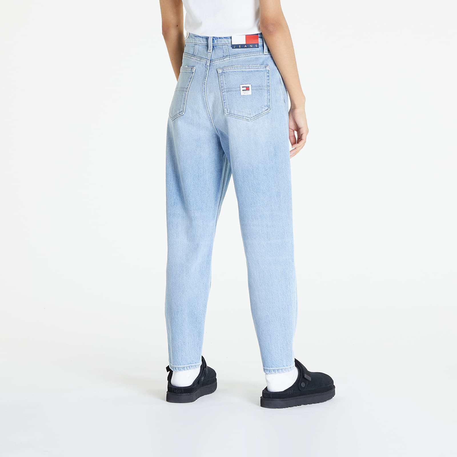 Blugi Tommy Jeans Mom Jean Uh Tapered Jeans Denim Light