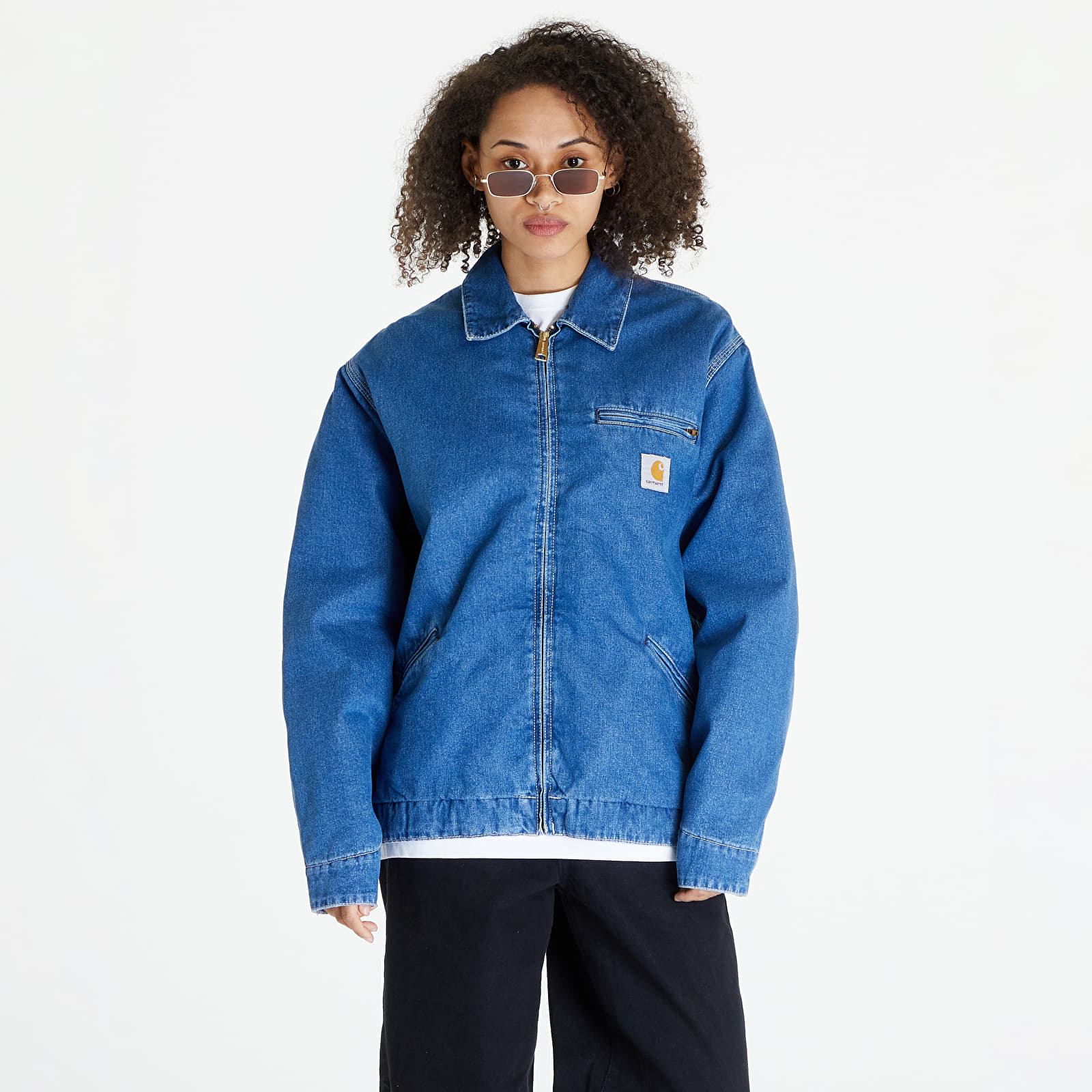 Kabátok Carhartt WIP OG Detroit Jacket UNISEX Blue Stone Washed