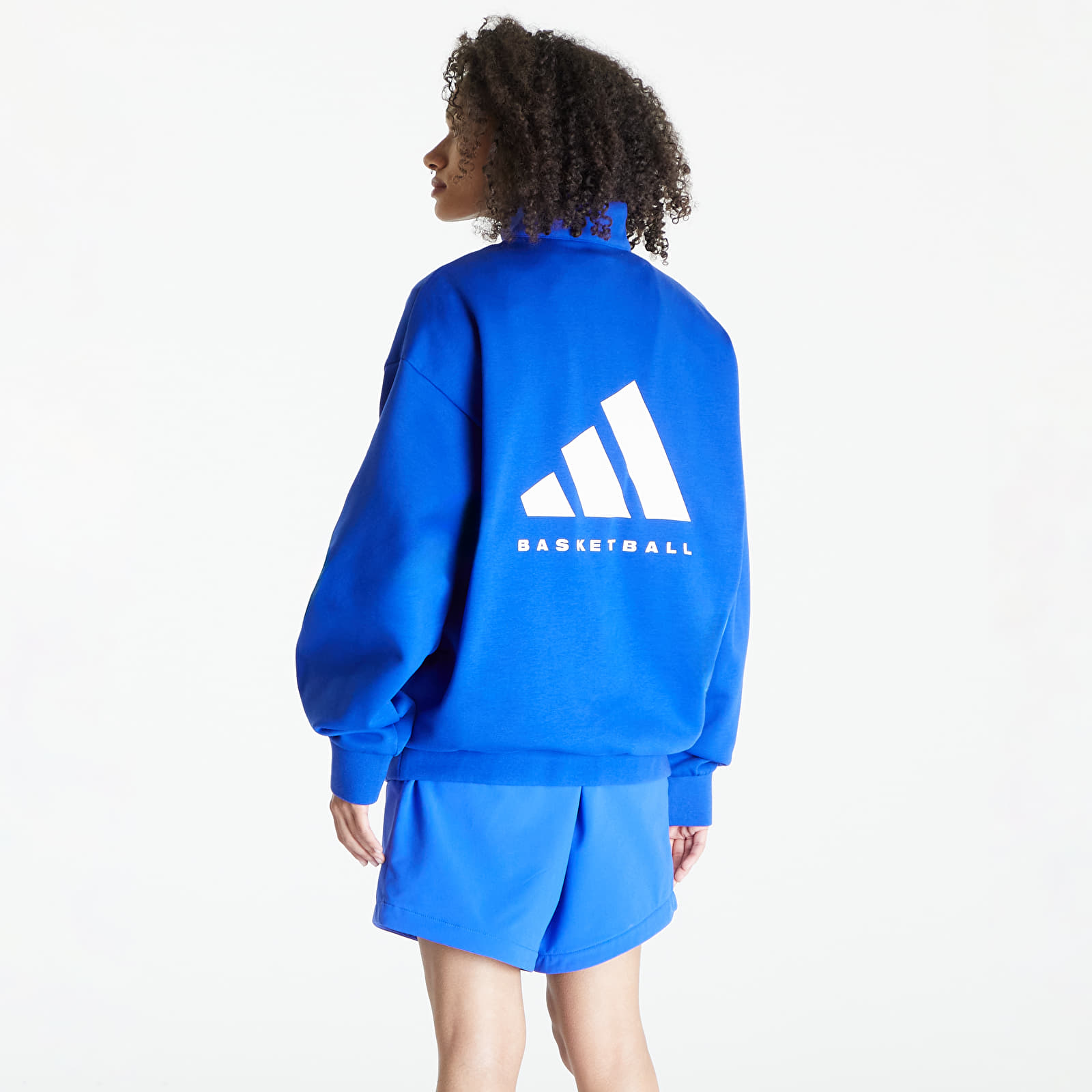Bluzy adidas Adicolor Basketball 1/2 Zip Hoodie UNISEX Lucid Blue