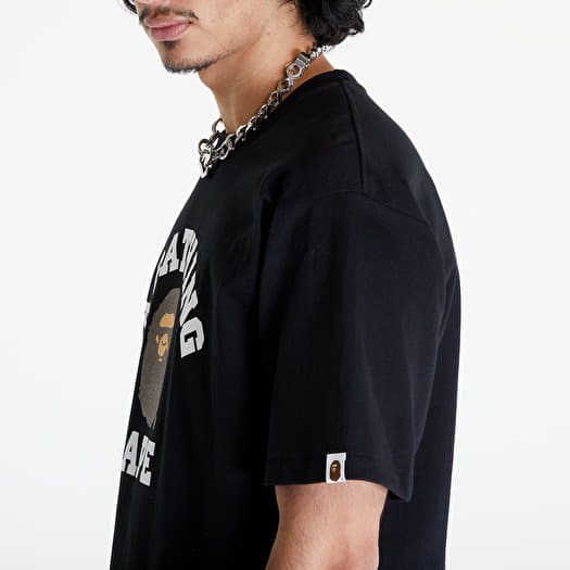 T shirts A BATHING APE College Short Sleeve Tee Black Footshop