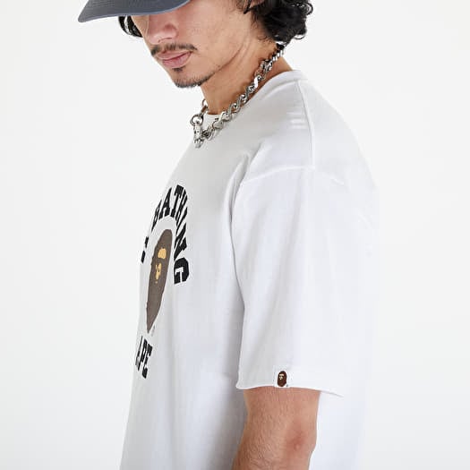 T shirts A BATHING APE College Short Sleeve Tee White Footshop