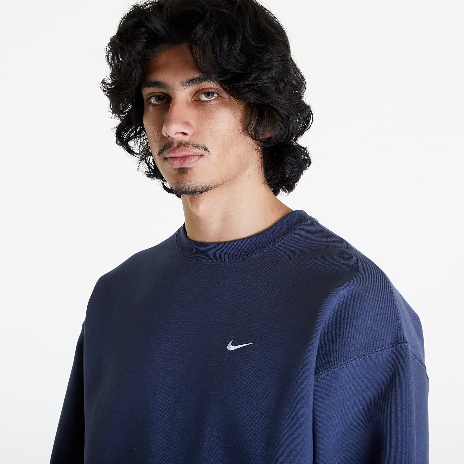 Felpe Nike Solo Swoosh Men's Fleece Crew Thunder Blue/ White