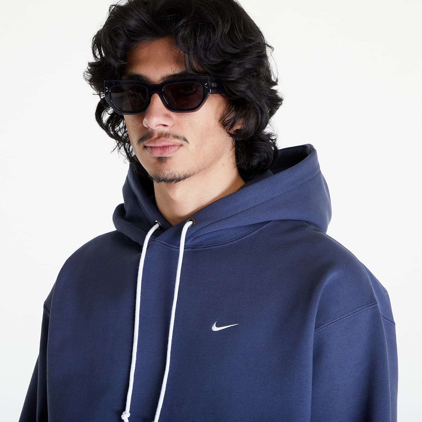 Sudaderas Nike Solo Swoosh Fleece Pullover Hoodie Thunder Blue/ White