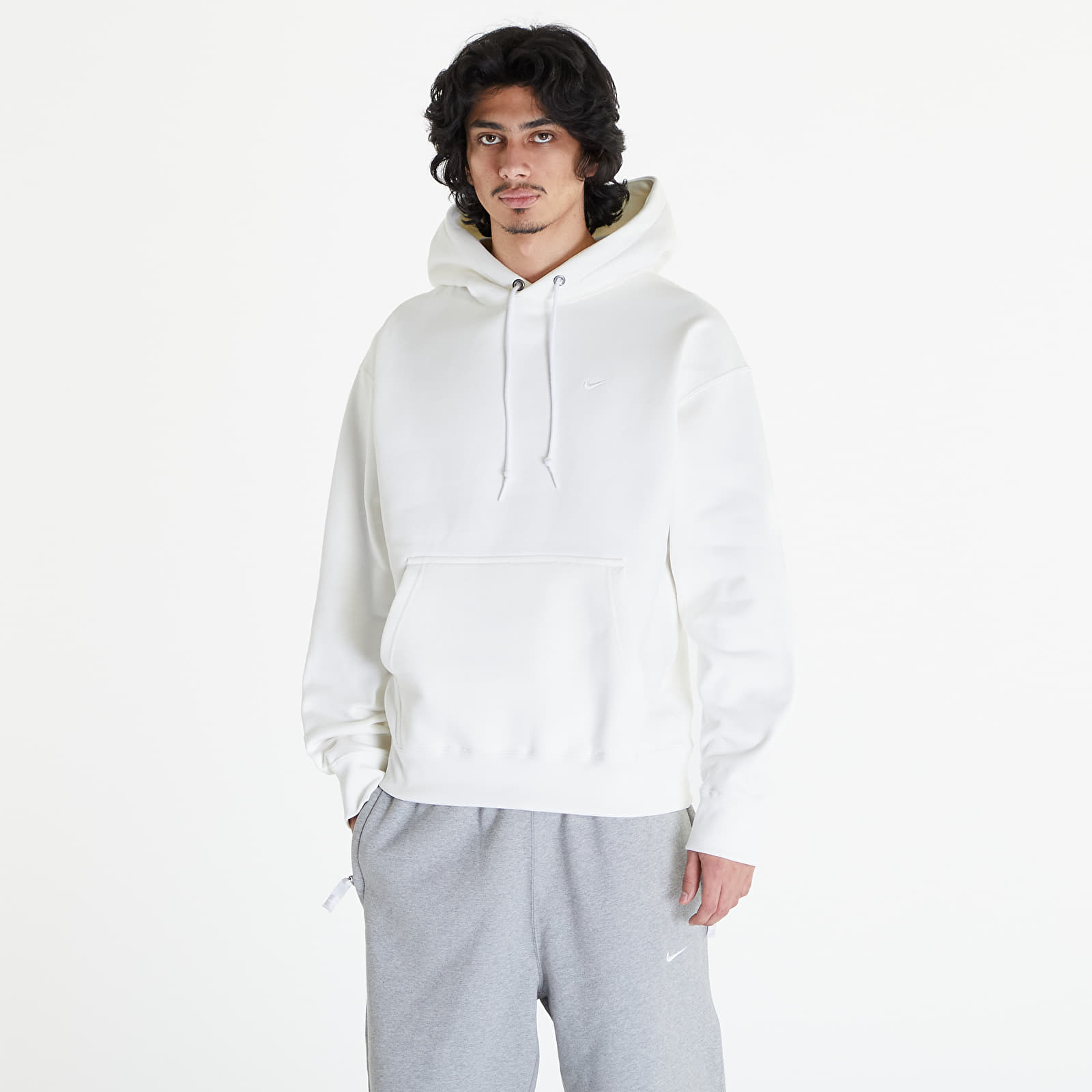 Kapucnis pulóverek és pulcsik Nike Solo Swoosh Men's Fleece Pullover Hoodie Sail/ White