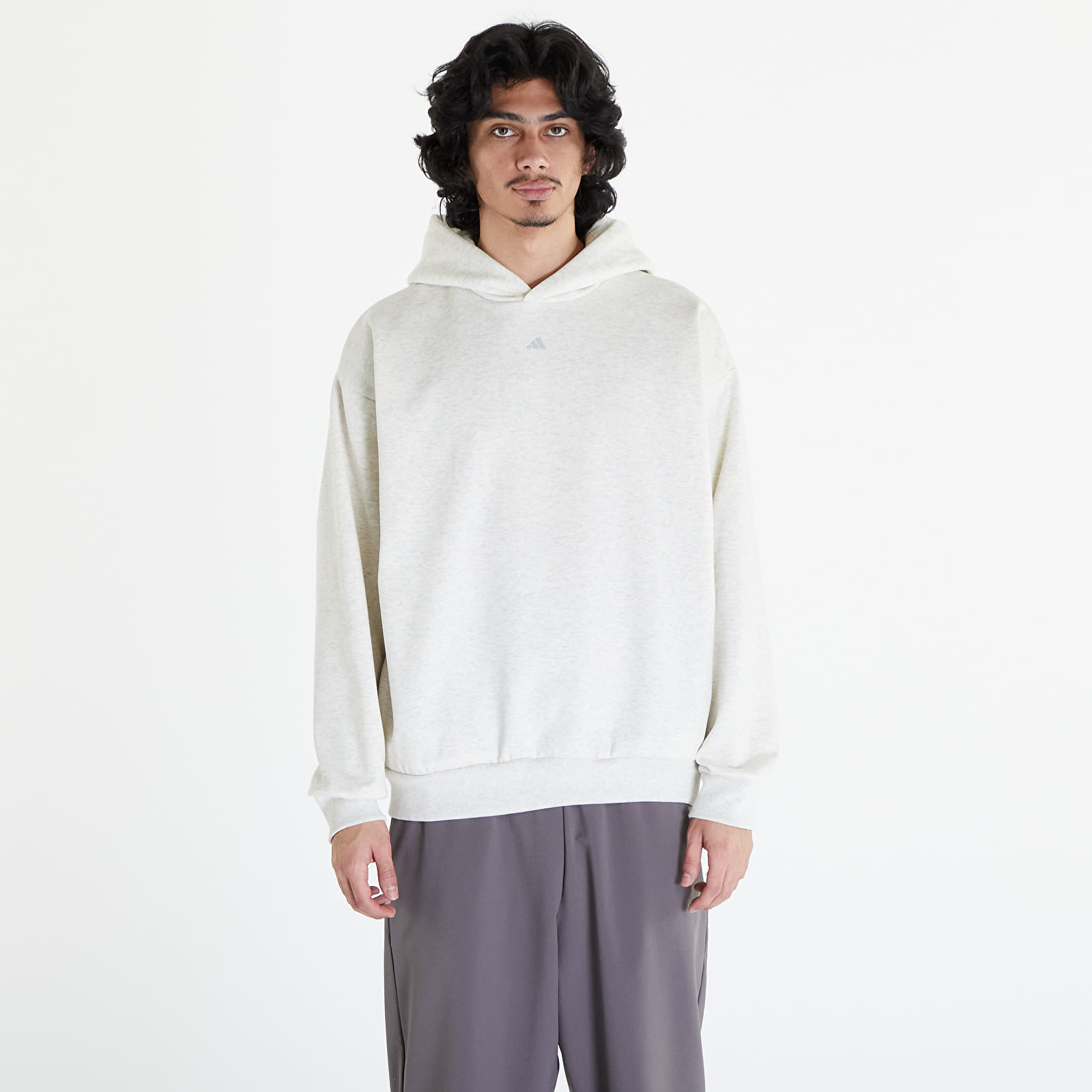 Bluzy adidas Basketball Hoodie UNISEX Cream White Melange