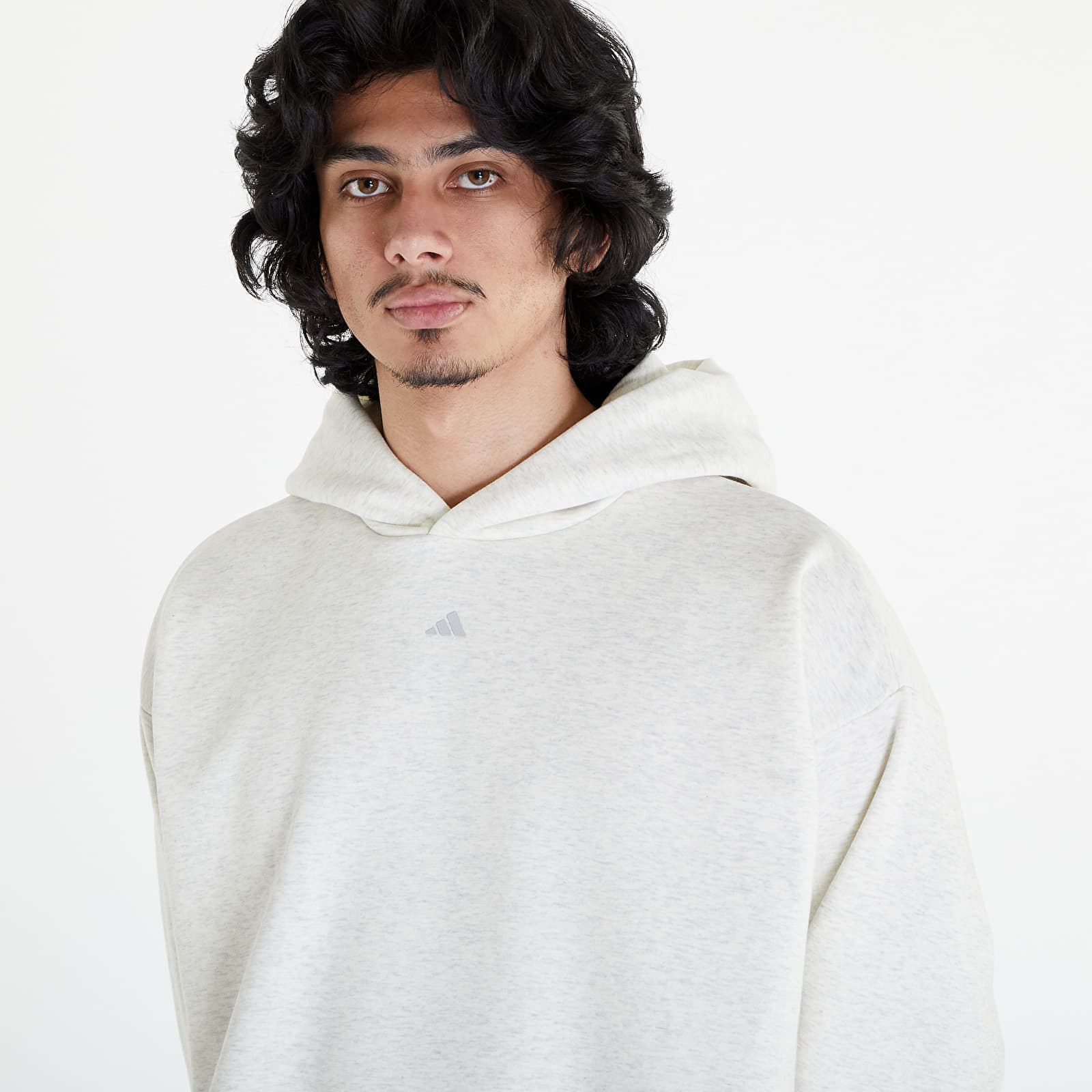 Bluzy adidas Basketball Hoodie UNISEX Cream White Melange