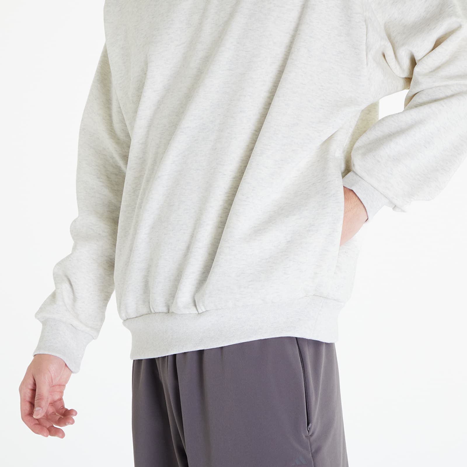 Bluzy adidas Basketball Hoodie UNISEX Cream White Melange