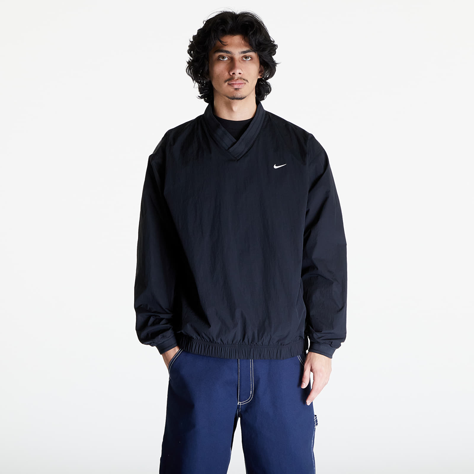 Jackets Nike Solo Swoosh Men s Wind Shirt Black White Footshop