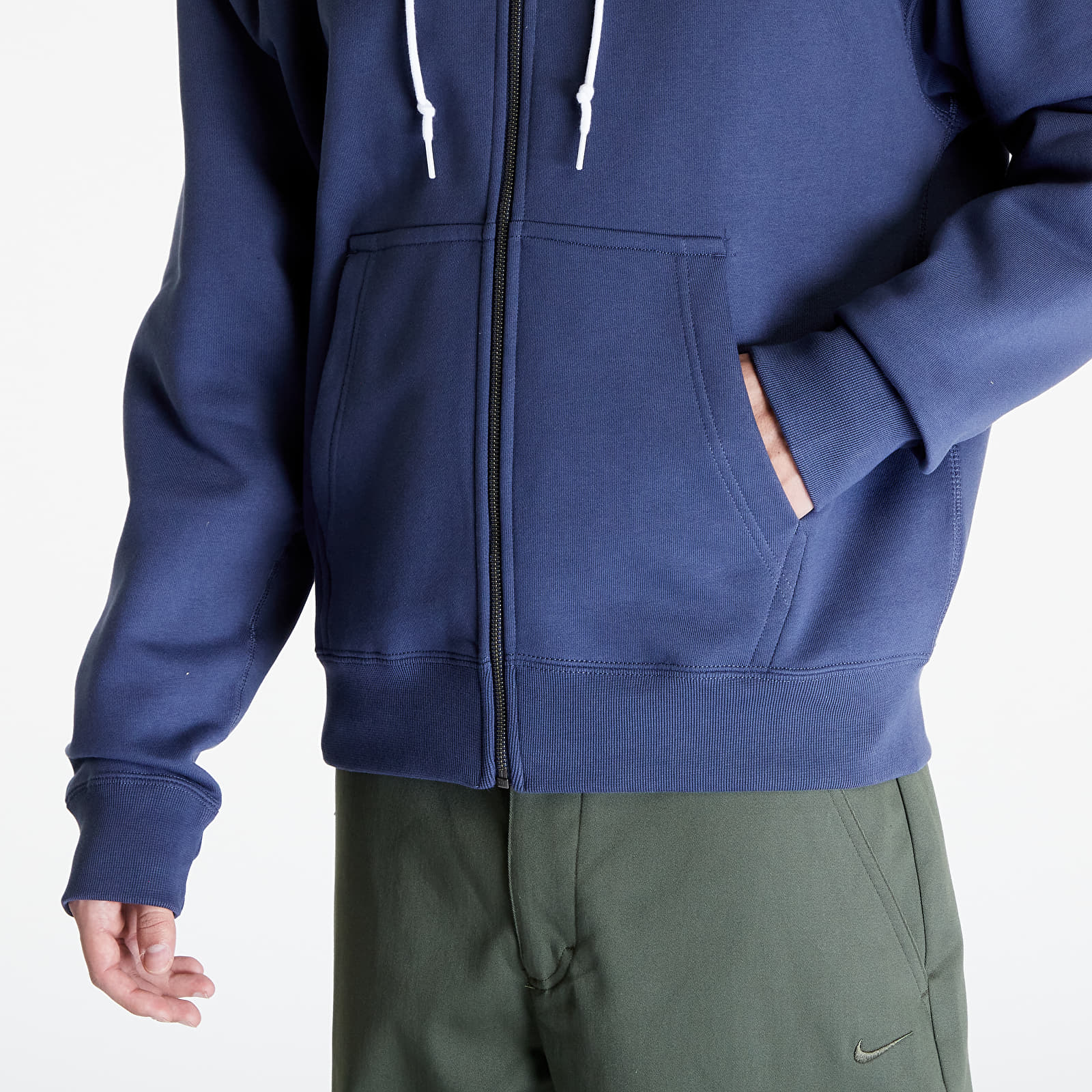 Kapucnis pulóverek és pulcsik Nike Solo Swoosh Men's Full-Zip Hoodie Thunder Blue/ White