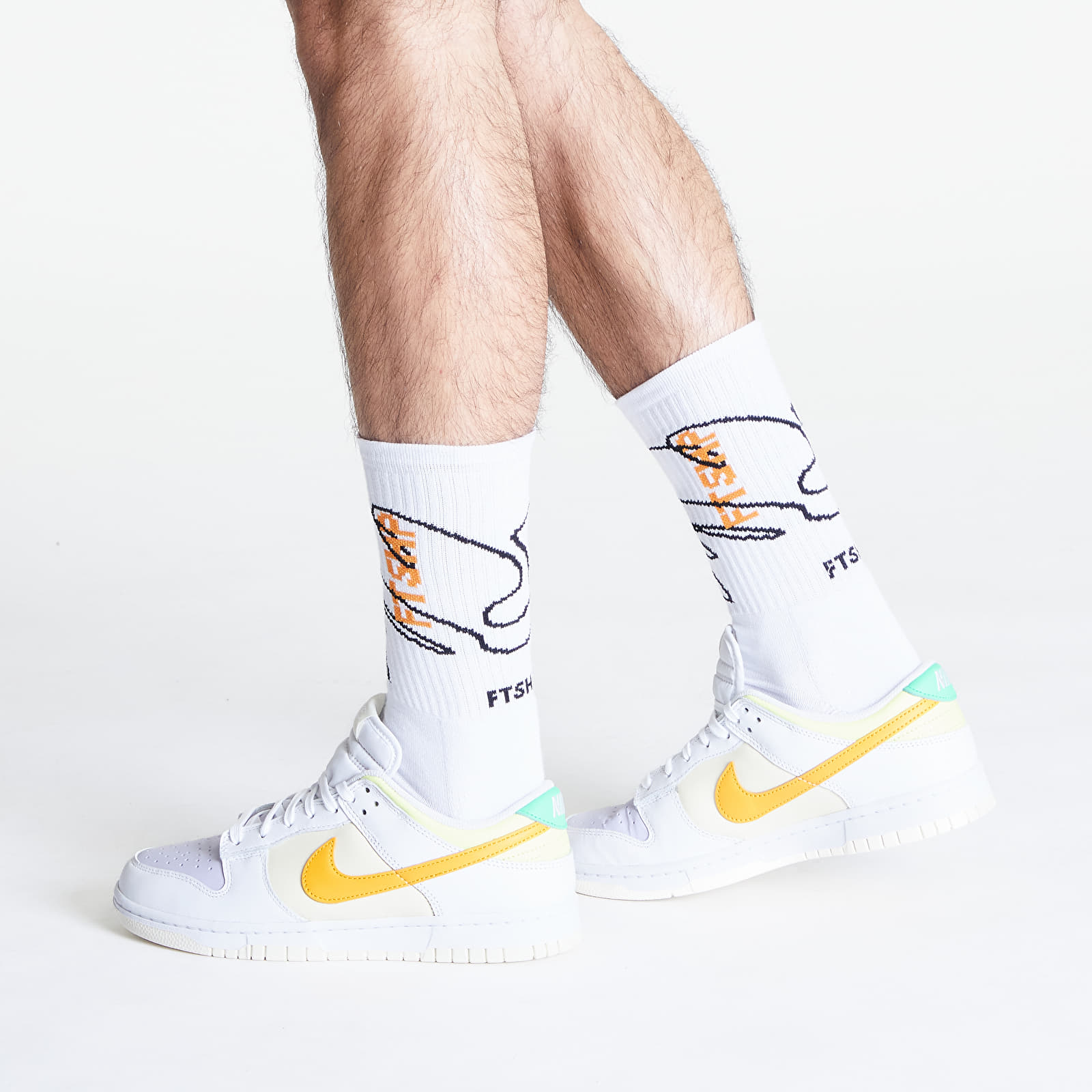 Socks Footshop The Skateboard Socks White/ Orange