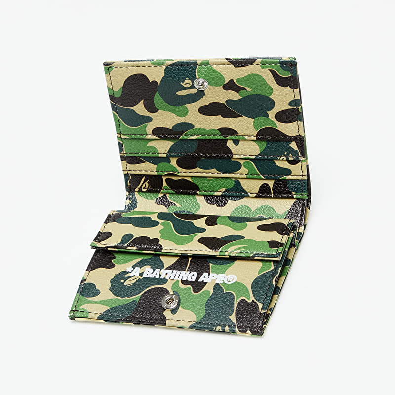 Wallets A BATHING APE ABC Camo Mini Wallet Green (001SGK301011M