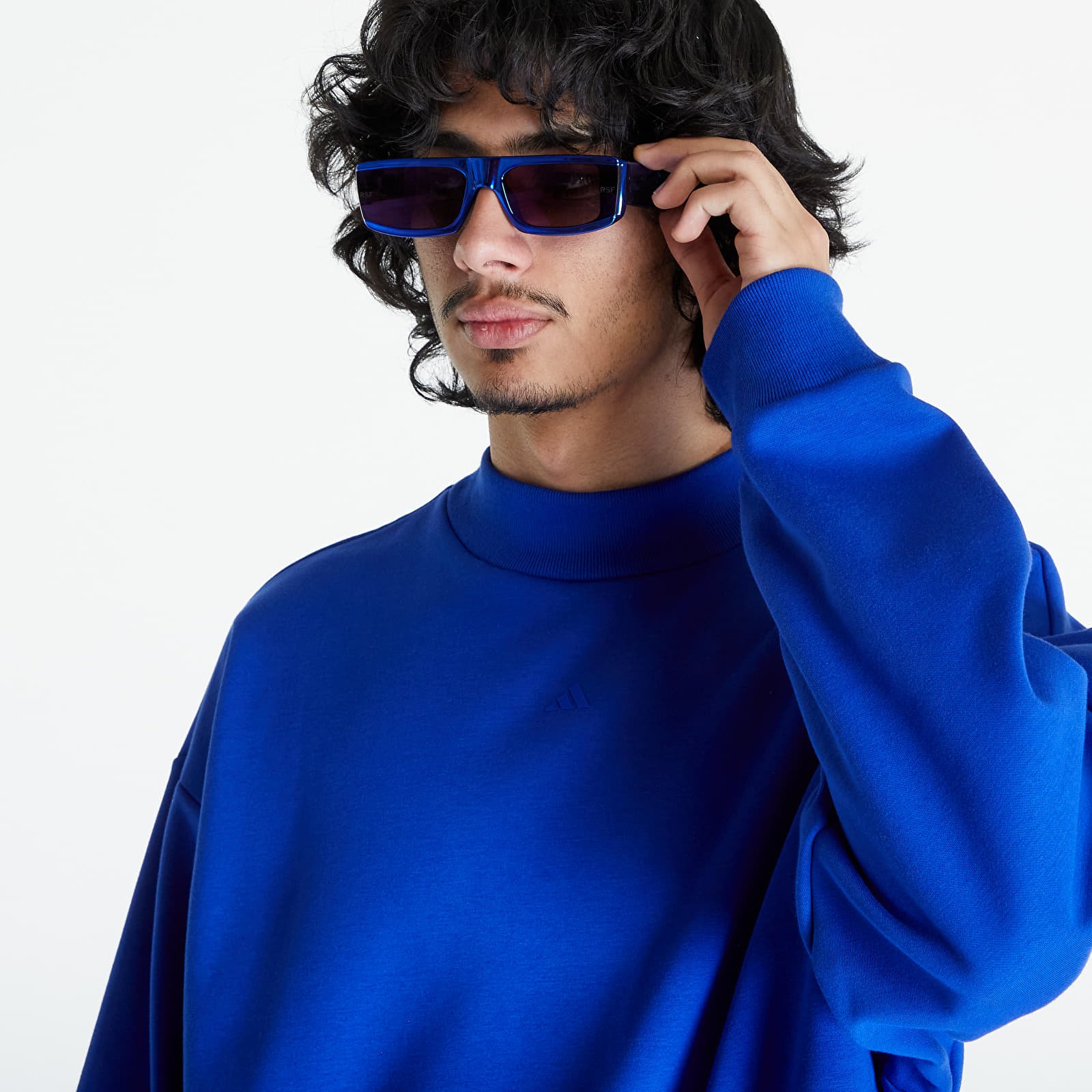Hoodies and sweatshirts  adidas One Fleece Basketball Crewneck Sweatshirt UNISEX Lucid Blue