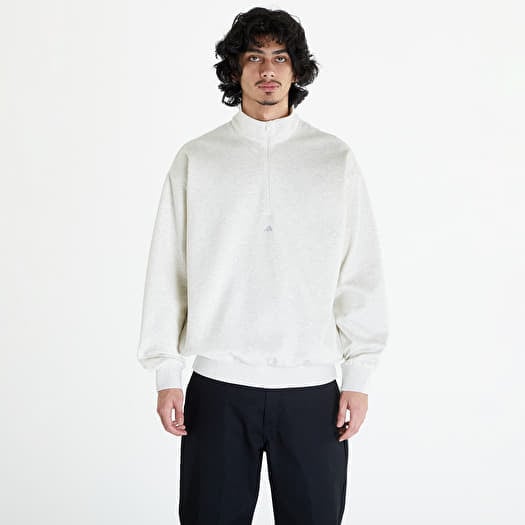 Mikina adidas Adi Basketball 1/2 Zip Sweatshirt UNISEX Cream White Melange