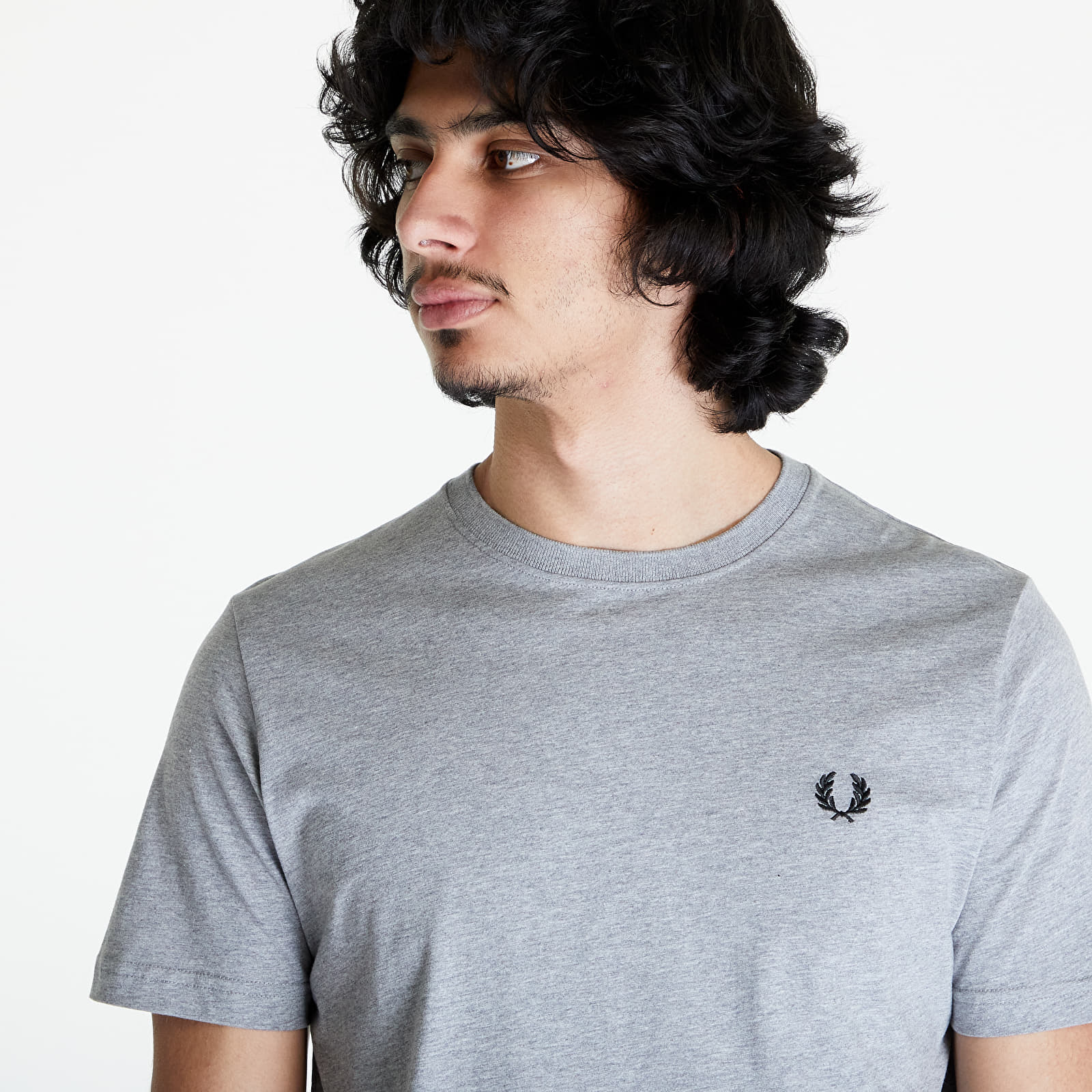 Koszulki FRED PERRY Crew Neck T-Shirt Steel Marl