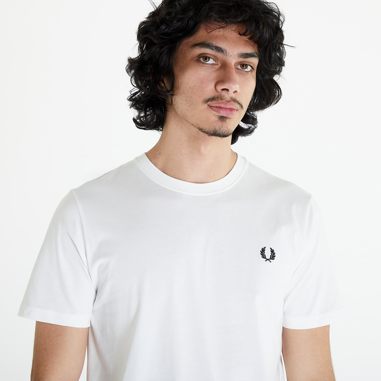 Tricouri  FRED PERRY Crew Neck Tee Snow White