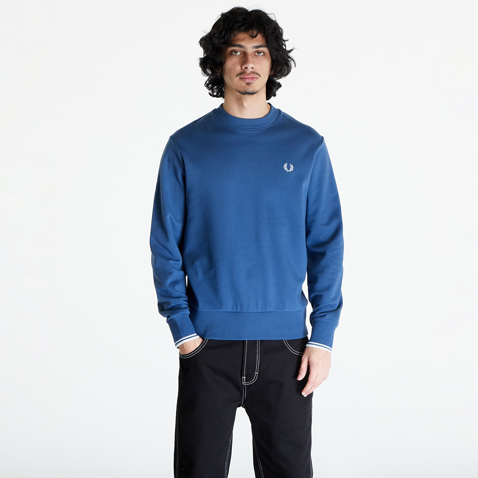 Sudaderas FRED PERRY Crew Neck Sweatshirt Midnight Blue/ Lghice