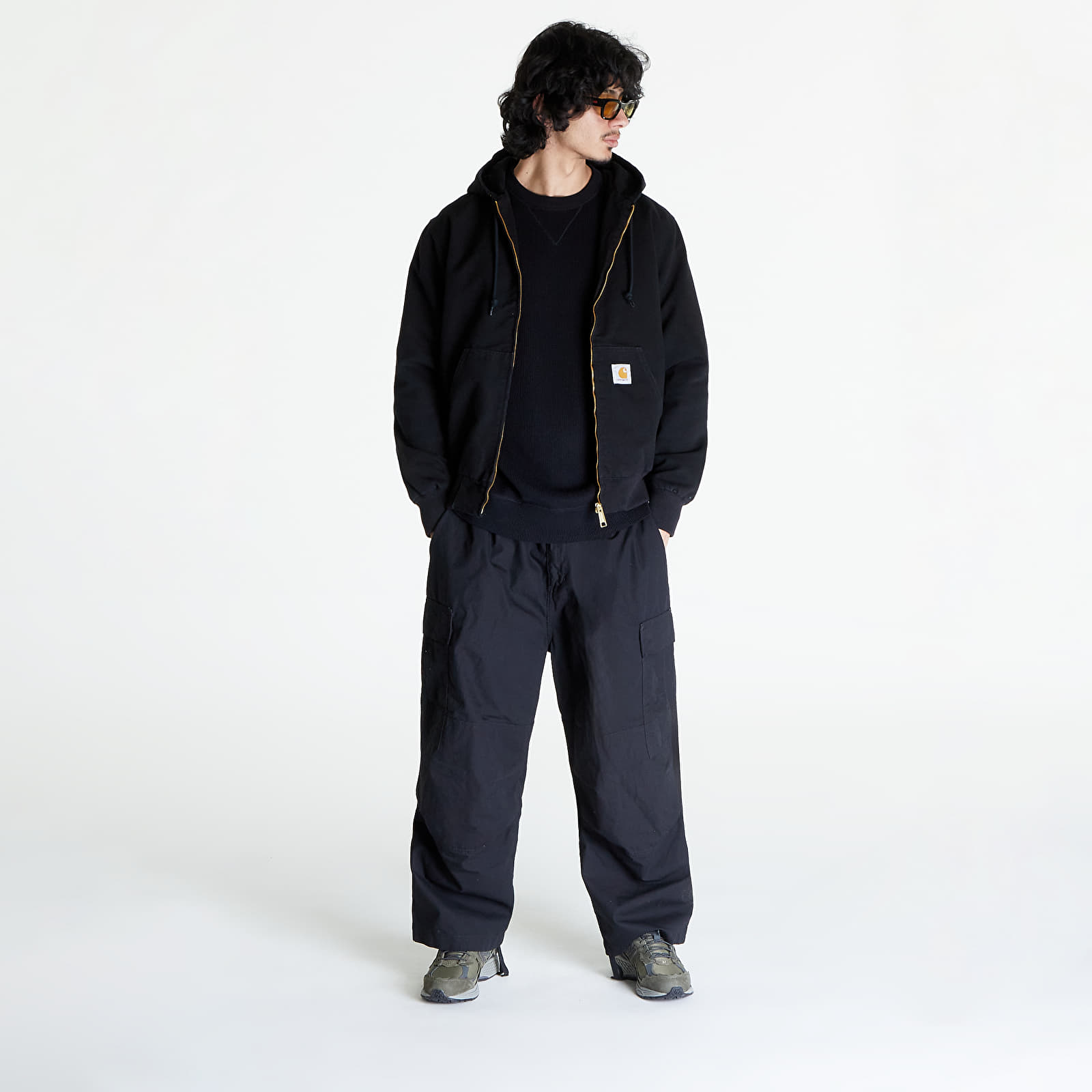 Geci Carhartt WIP Active Jacket UNISEX Black Aged Canvas