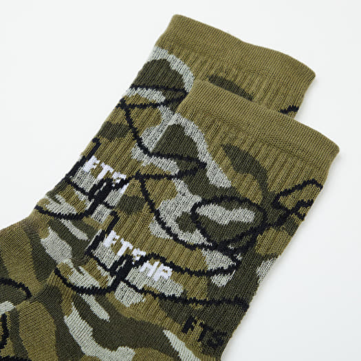 Socks Footshop The Basketball Socks Olive Camo Footshop