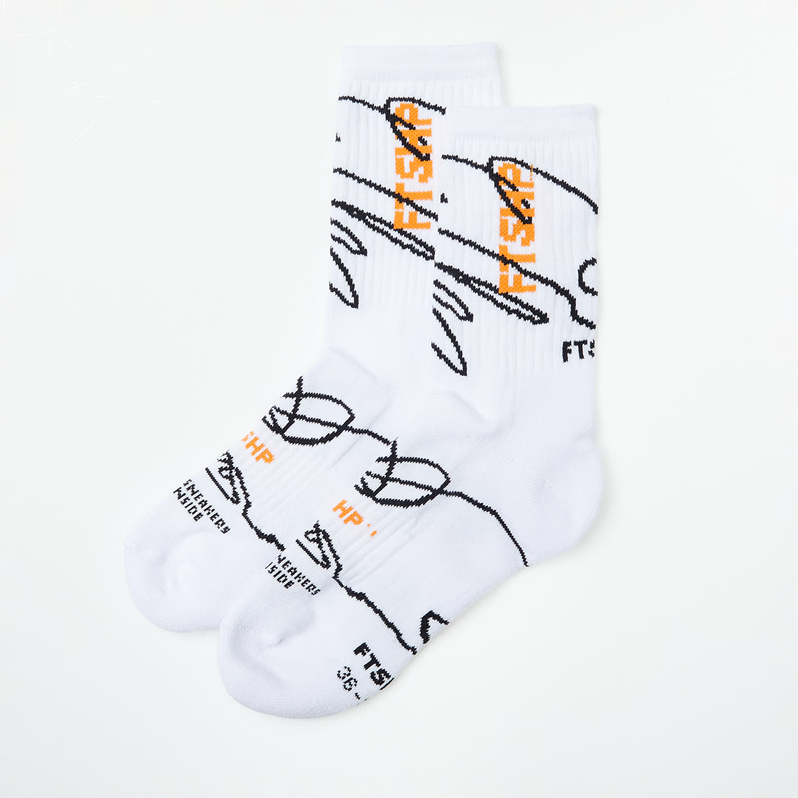 Șosete Footshop The Skateboard Socks White/ Orange