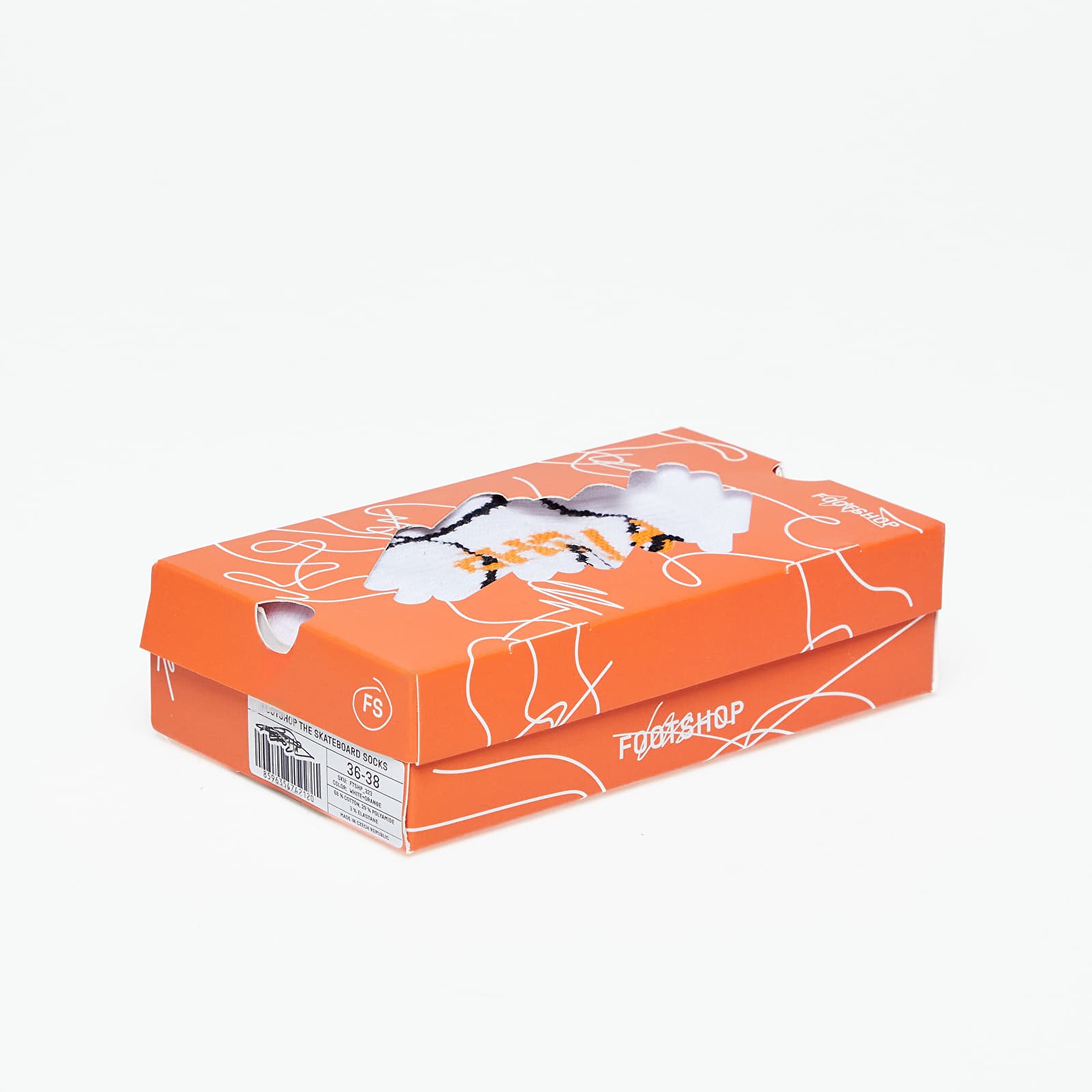 Socks Footshop The Skateboard Socks White/ Orange