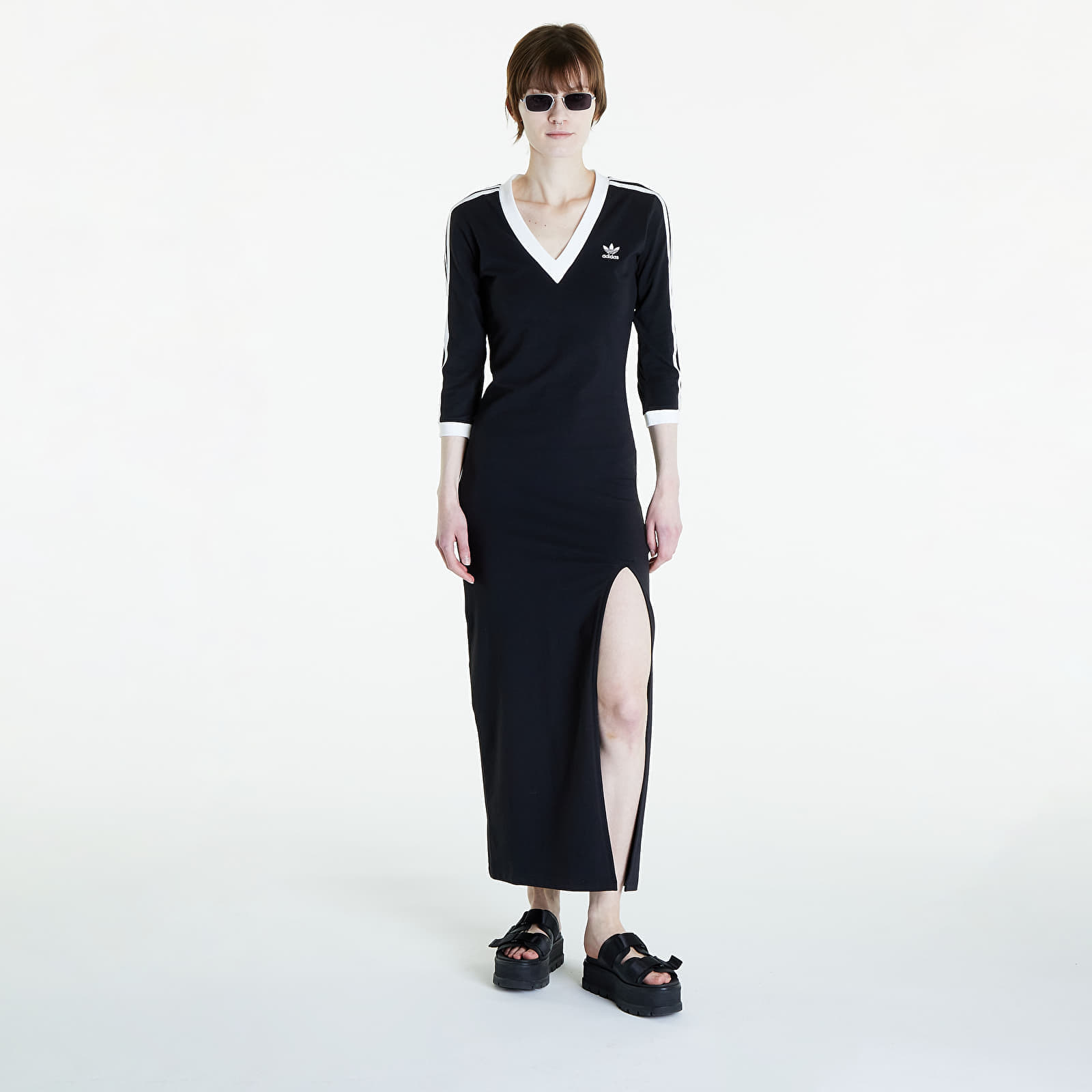 Levně adidas Adicolor Classics 3-Stripes Maxi Dress Black