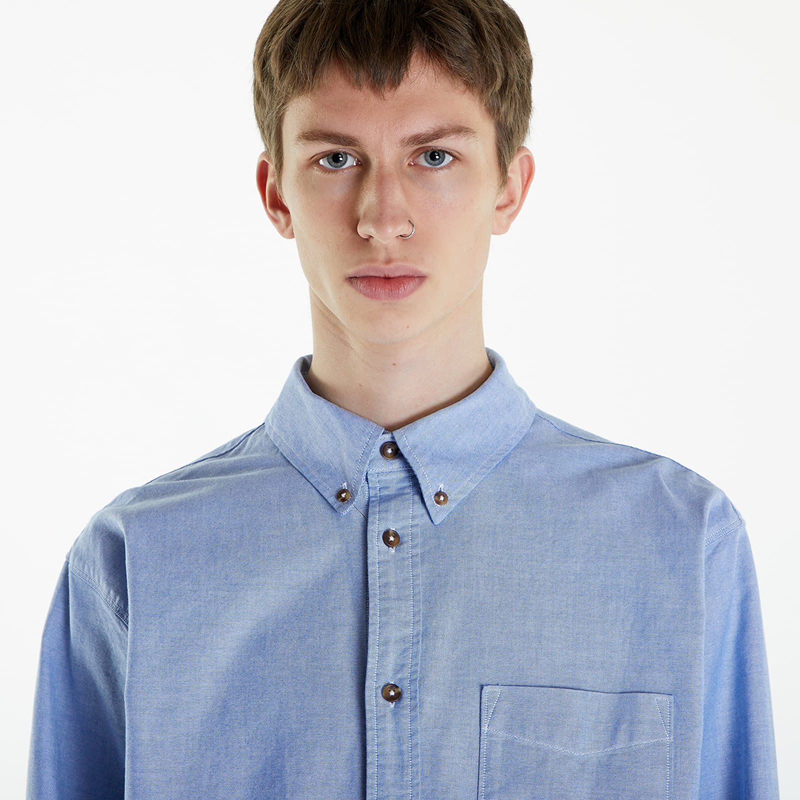 Overhemden Nike Life Oxford Buttondown Long Sleeve Shirt White/ Game Royal/ Football Grey