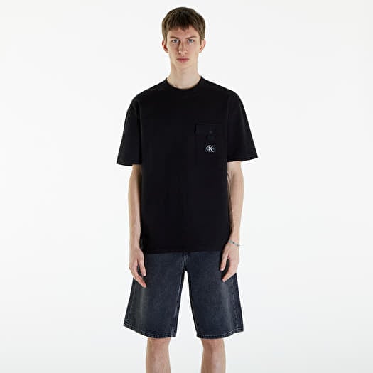 Tričko Calvin Klein Jeans Texture Pocket Short Sleeve T-Shirt CK Black