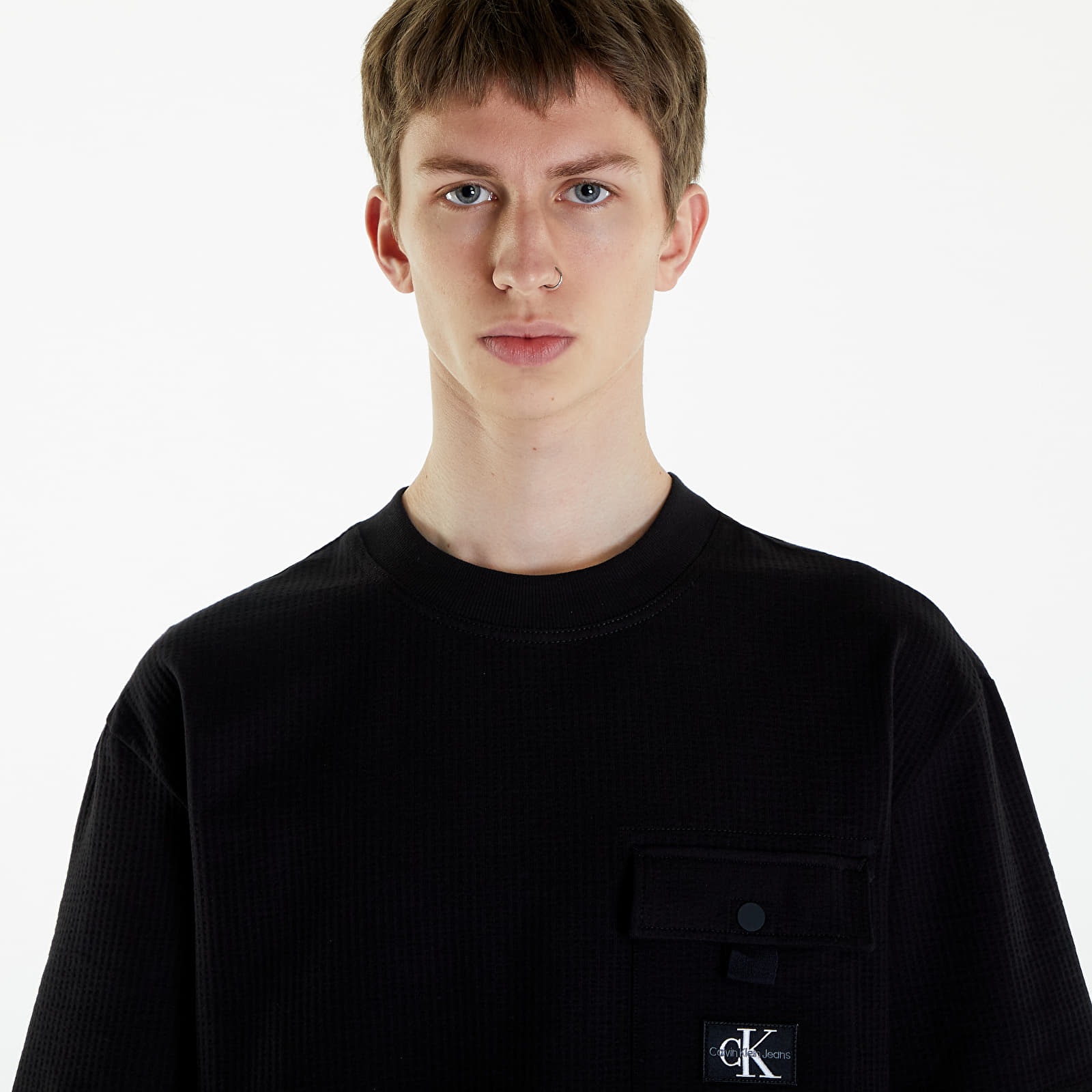 Koszulki Calvin Klein Jeans Texture Pocket Short Sleeve T-Shirt CK Black