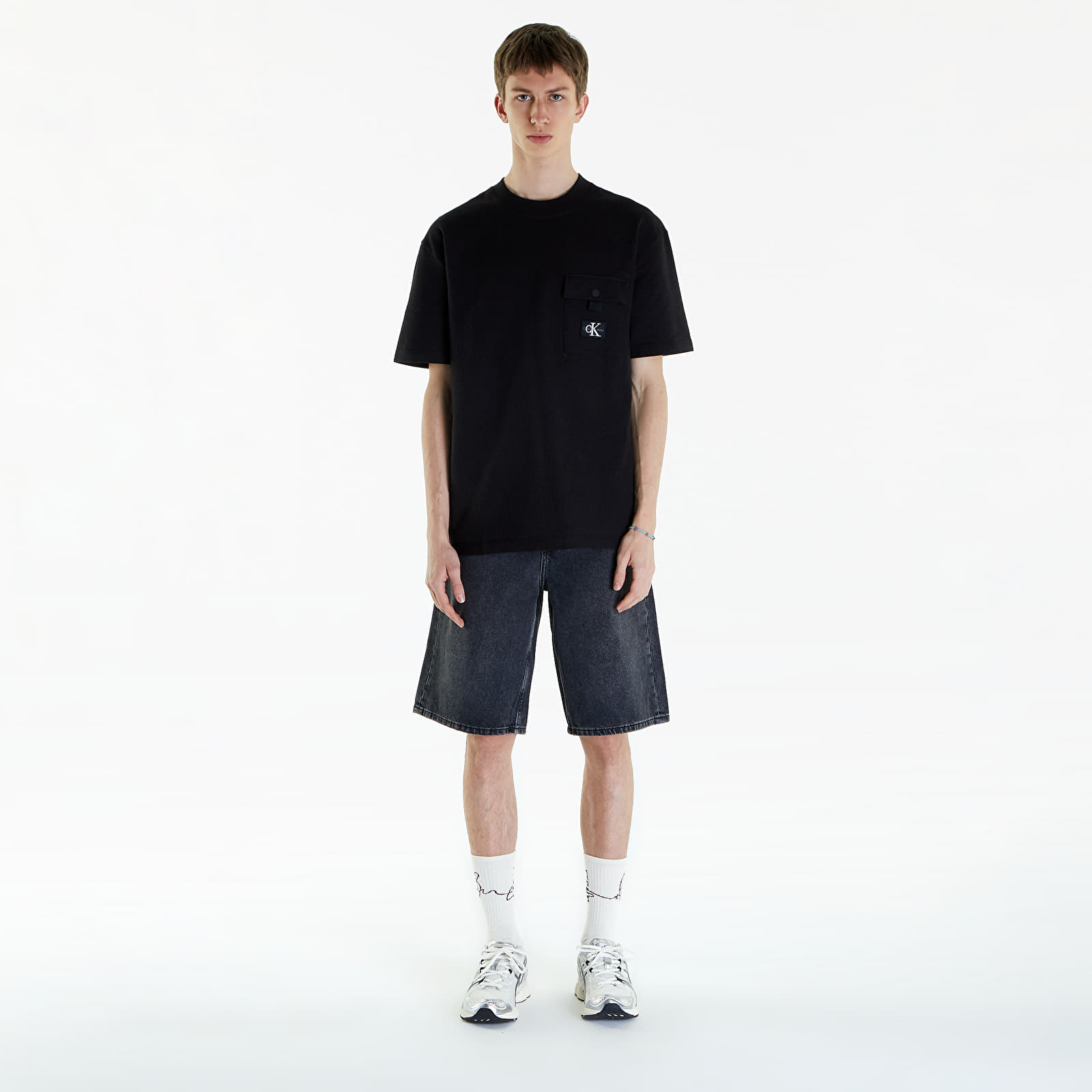 Koszulki Calvin Klein Jeans Texture Pocket Short Sleeve T-Shirt CK Black