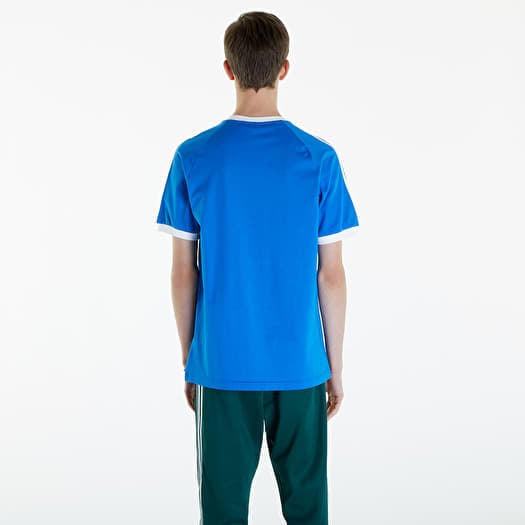 Blue adidas 3 stripe t shirt discount