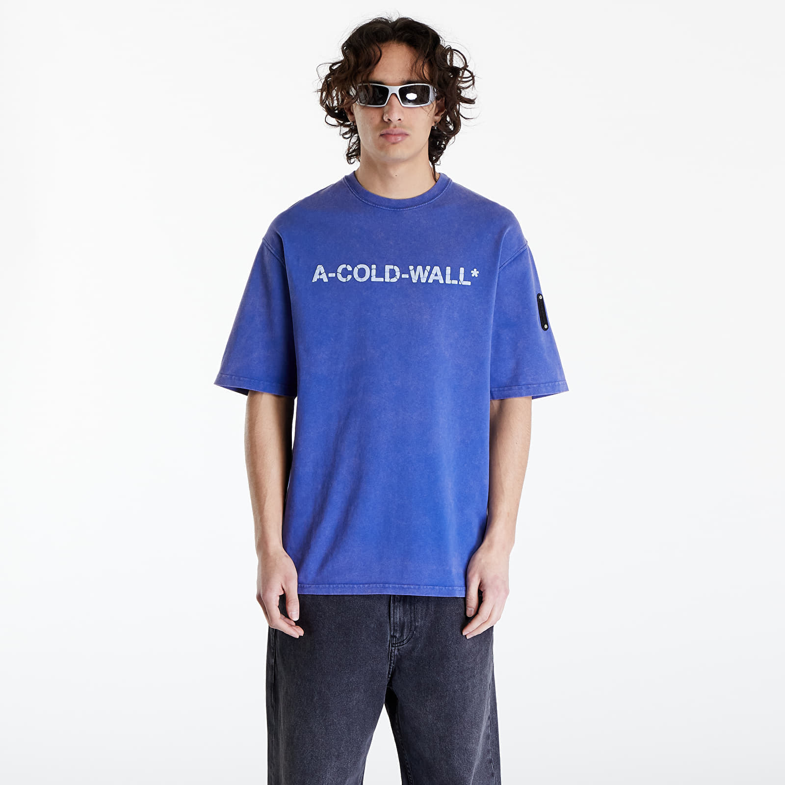 Тениски A-COLD-WALL* Overdye Logo T-Shirt Volt Blue